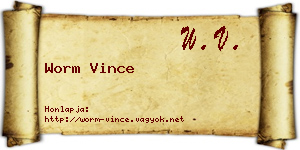 Worm Vince névjegykártya